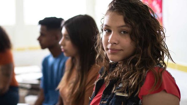 Adolescent girl in classroom