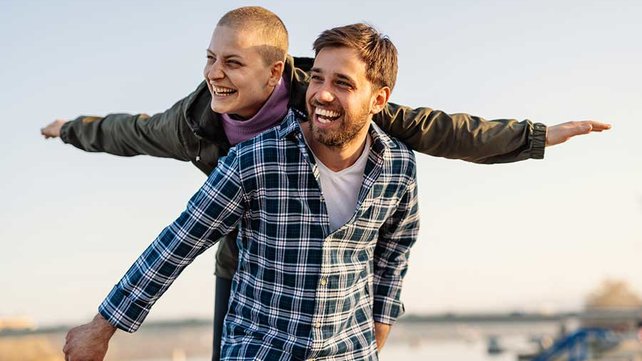 Women cancer survivor with partner